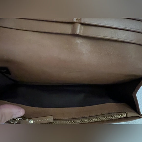 Tan Coach leather and canvas long wallet - Picture 4 of 10